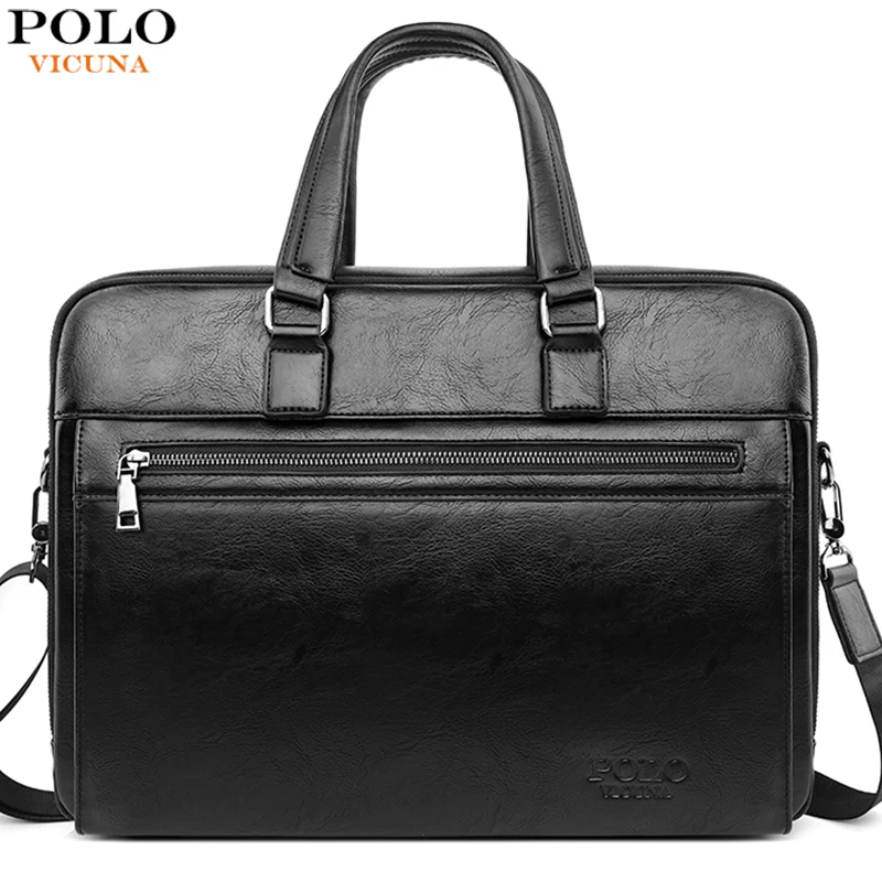 VICUNA POLO 15 6 дюймовые мужские деловые сумки кожаный портфель для ноутбука модный OL