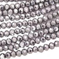 1000pcs 6mm carved rondelle silver gray czech glass crystal loose beads crafts jewelry making diy