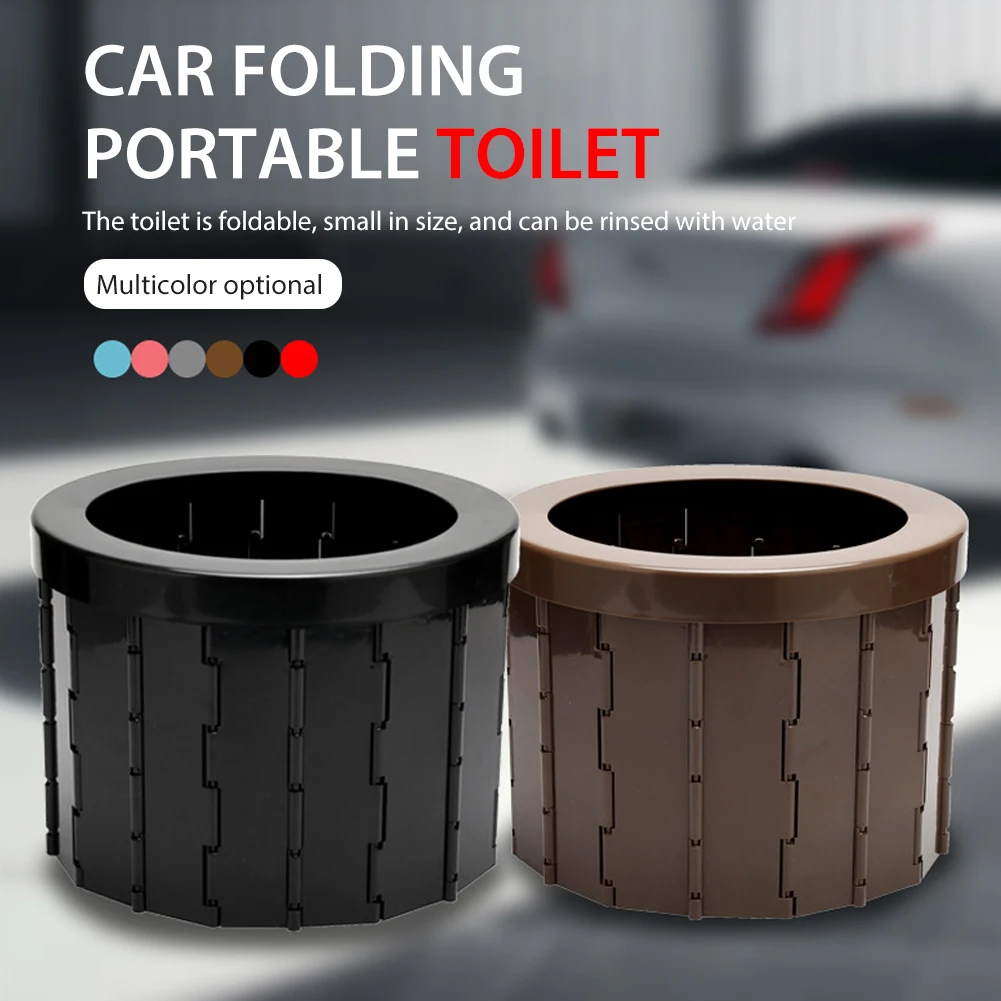

Portable Folding Toilet Commode Toilet Seat Outdoor Car Traveling Camping Toilet Seat Muti-functional Foldable Trash Can Toilet