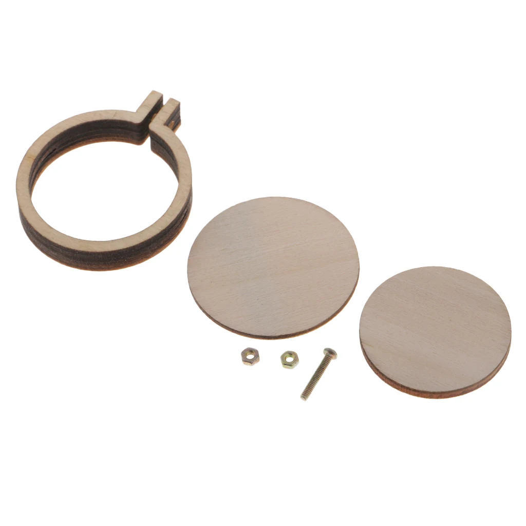 

Wooden Embroidery Hoop Cross Stitch Hoop for Pendant Making Crafts 34mm