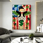 Граффити Монополия миллионер искусство мультфильм принты Alec Холст плакат дедушка монеты живопись для гостиной спальни декор стен