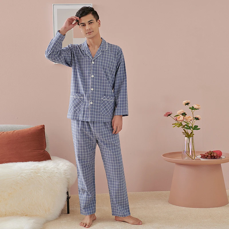 

Couple pajamas women summer men's summer cotton short-sleeved thin spring and autumn long skirt cute Korean suit home service