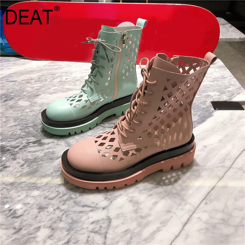 [DEAT] 2020 г. Тонкие туфли из натуральной кожи с круглым носком на шнуровке