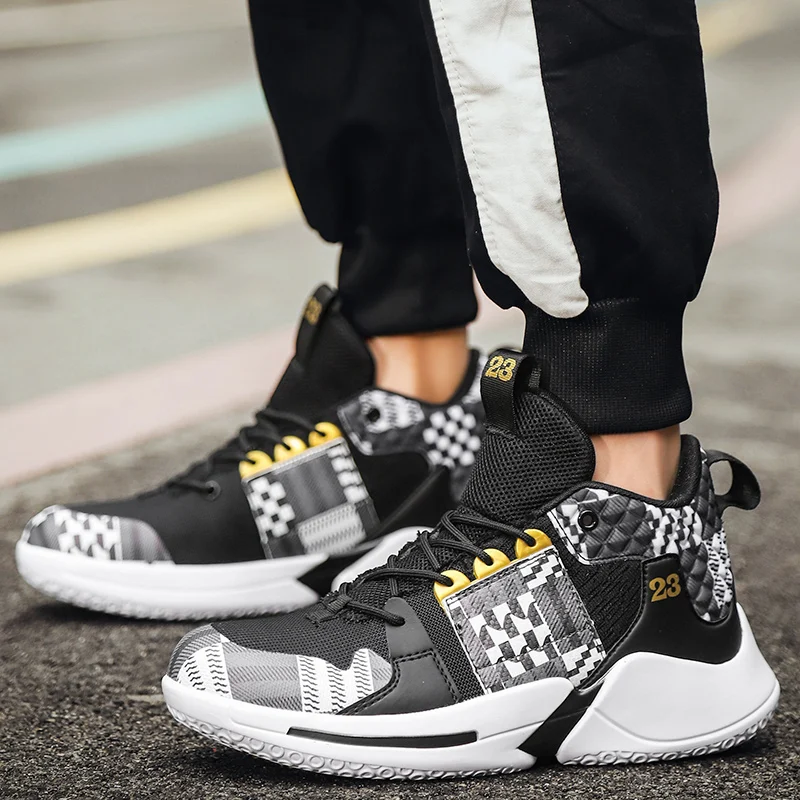 Баскетбольные кроссовки Jordan Мужская Высокая дышащая спортивная обувь с сеткой