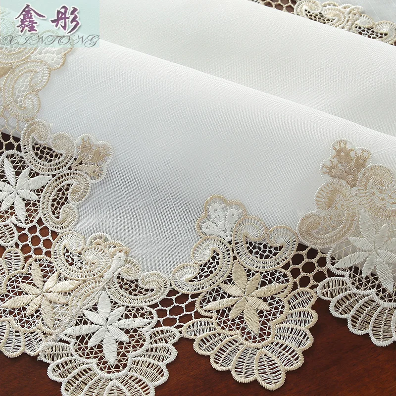 Скатерть на стол с вышивкой тканевая ткань в скандинавском стиле для телевизора