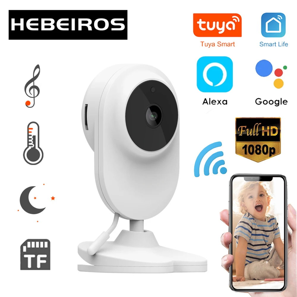 Hebeiros Tuya Smart Wifi 1080P безопасности няня Беспроводной Камера радионяня Колыбельная