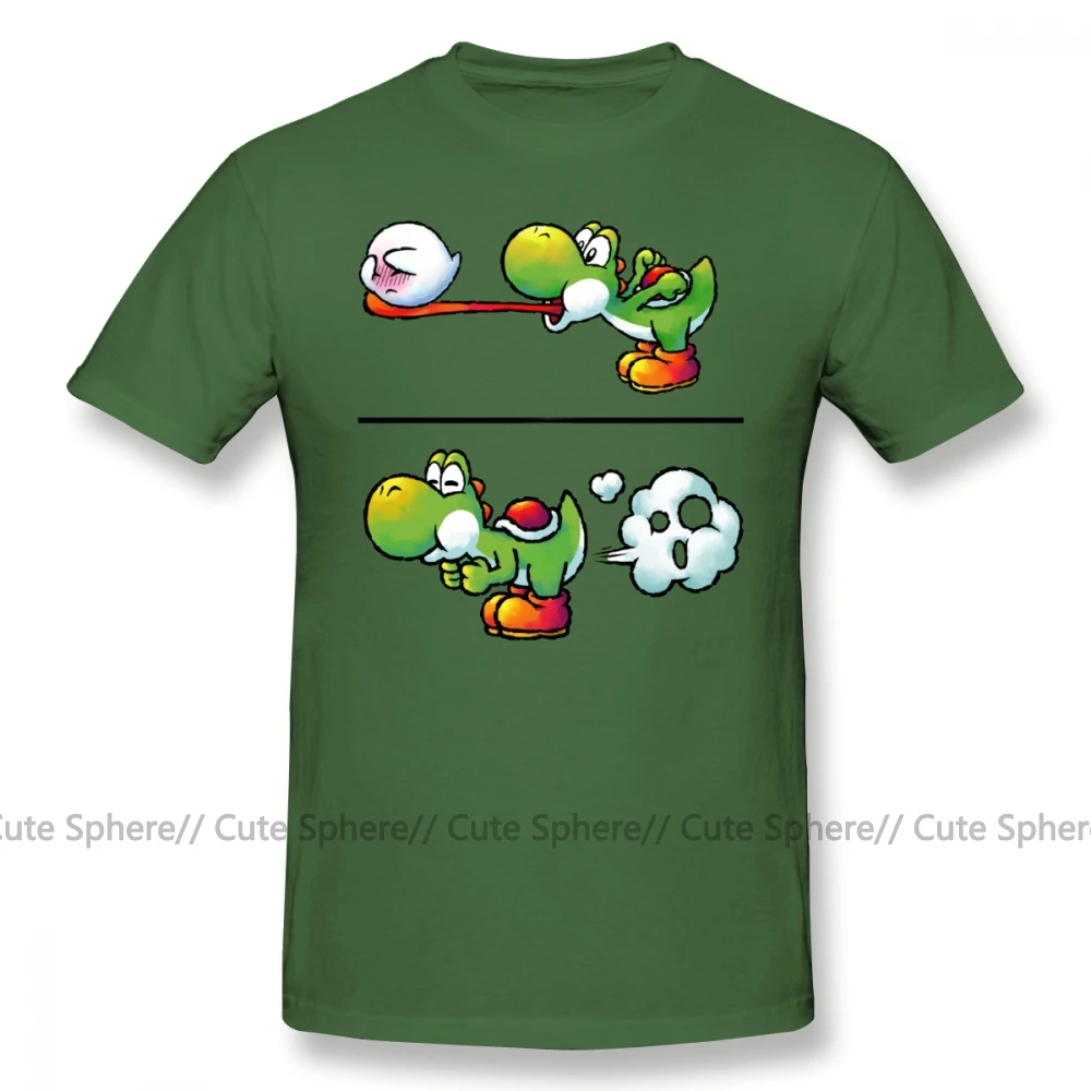 Футболка Super Smash Bros, Farting Yoshi, 100 хлопок, модная мужская футболка, 6xl, Милая футболка с коротким рукавом и принтом - Цвет: Army Green