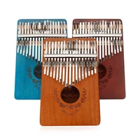 17 keys mahogany kalimba finger thumb piano mbira garland style thumb piano sanza keyboard musical instrument with tuner hammer