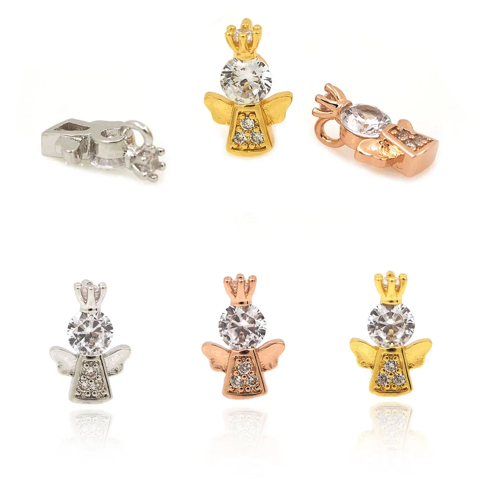 Мини Ангел Кулон милый ангел ожерелье сладкое сердце кулон CZ камень Micropave