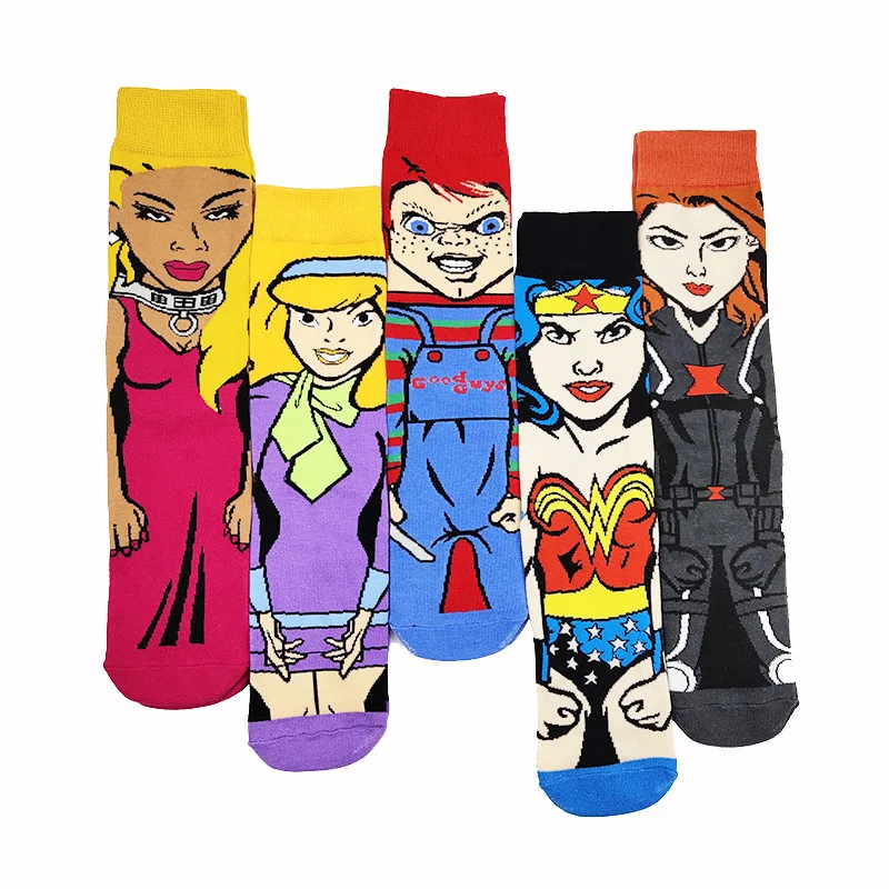 New Funny Fashion Adult Sockings Personality Anime Superhero Deadpool Wade Winston Wilson Tube Socks High Quality Cotton Sports | Мужская