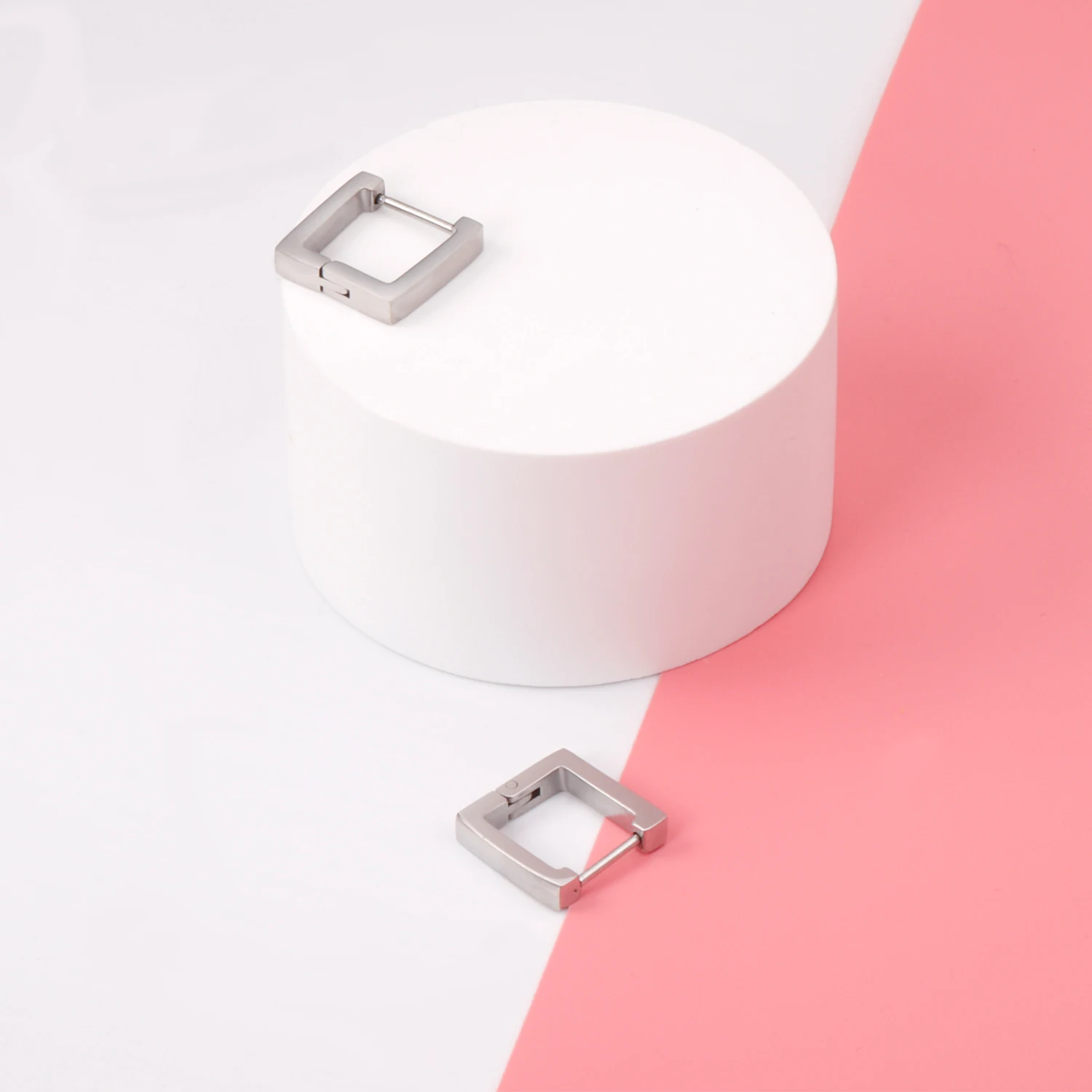 

Hoop Earrings Rectangle Shape Stainless Steel Hypoallergenic Fashion Gold/Silver Color Earrings for Women Jewelry Accessories