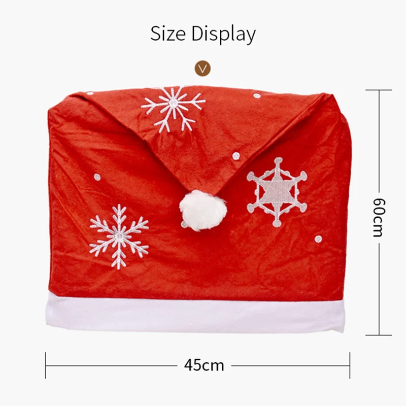 

Christmas Chair Covers Santa Snowflake Christmas Tree Pattern Chair Slipcover For Dining Room Holiday Party Decor MDJ