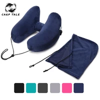 new h shape inflatable travel pillow folding lightweight nap neck pillow car seat office airplane sleeping cushion pillow