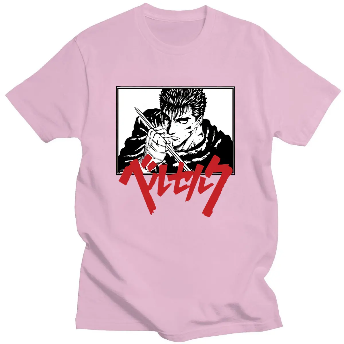 

Men's Black Humorous T-shirt Berserk Guts Skull Knight Men Breathable Tshirt Manga Oversized Cool T-shirts Japanese Anime Tops