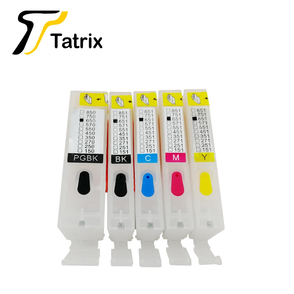 Tatrix пустой многоразовый картридж для hp PGI650 CLI651 бленда объектива canon MG5460 MG5560 MG6360