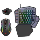 Игровая клавиатура Redragon K585 с RGB-подсветкой и комбинированная мышь M607RGB для одной руки с конвертером GA200 для Xbox One, PS4, Switch, PS3 и ПК