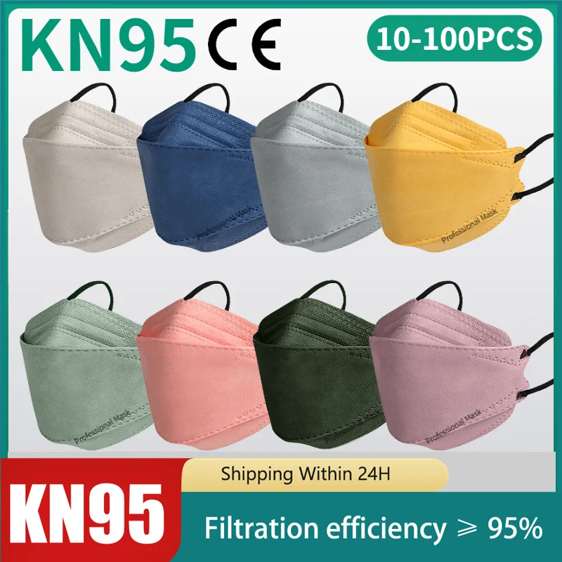 Morandi KN95 Mask Kids Fish Children FFP2mask 4 Layers Mascarillas FPP2 Niños 4-12 Years Old Masque FFP 2 Enfant CE |