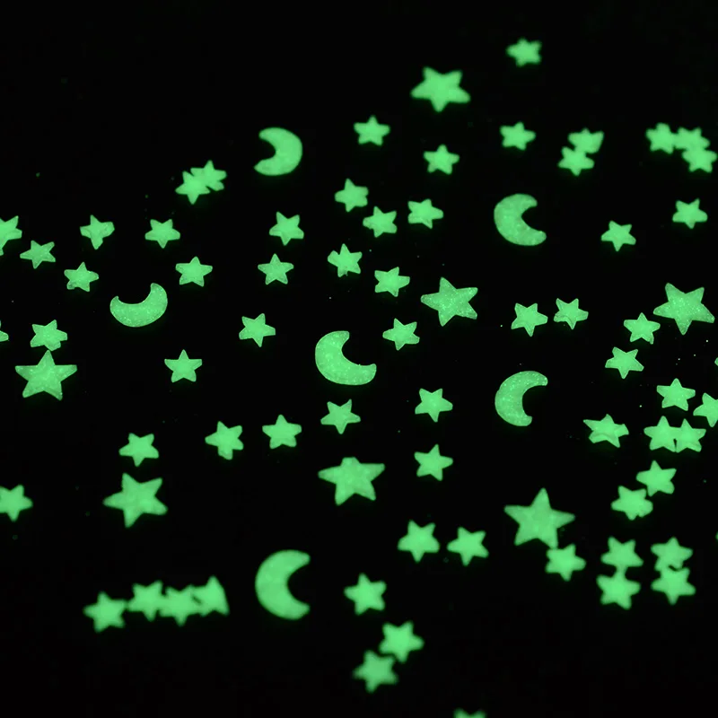 

1500g Lovely moon star bat Polymer Clay Sprinkles Night Glow /noctilucent /Luminous for Crafts Making, DIY confetti Scrapbook