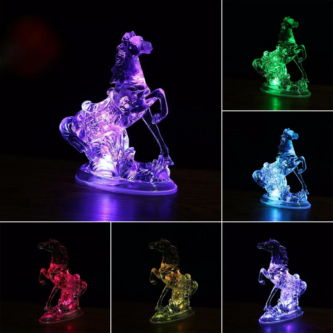 

Acrylic Color Horse Lamp LED Horse/dolphin/pagoda Novelty Night Light for Home Bedroom Creative Decorate Children Christmas Gift