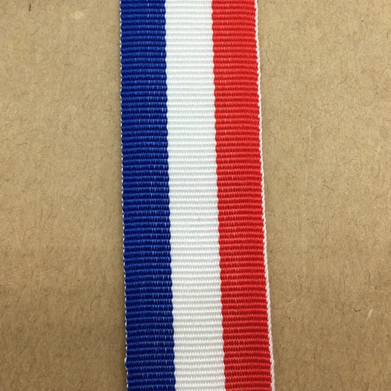 2.5 cm polyester intercolor stripe garments with red white and blue ribbons | Дом и сад