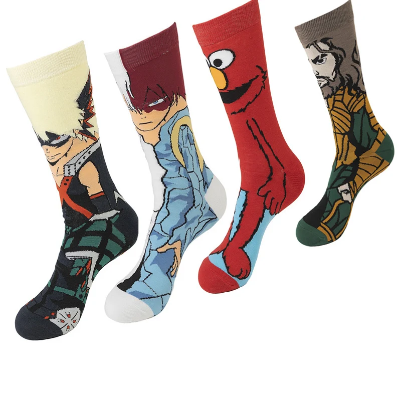 Hot Sale Anime Movie Cool Socks Man And Woman Ski Basketball Socks Knee-High Hip Hop Unisex Creative Skateboa Flat Socks