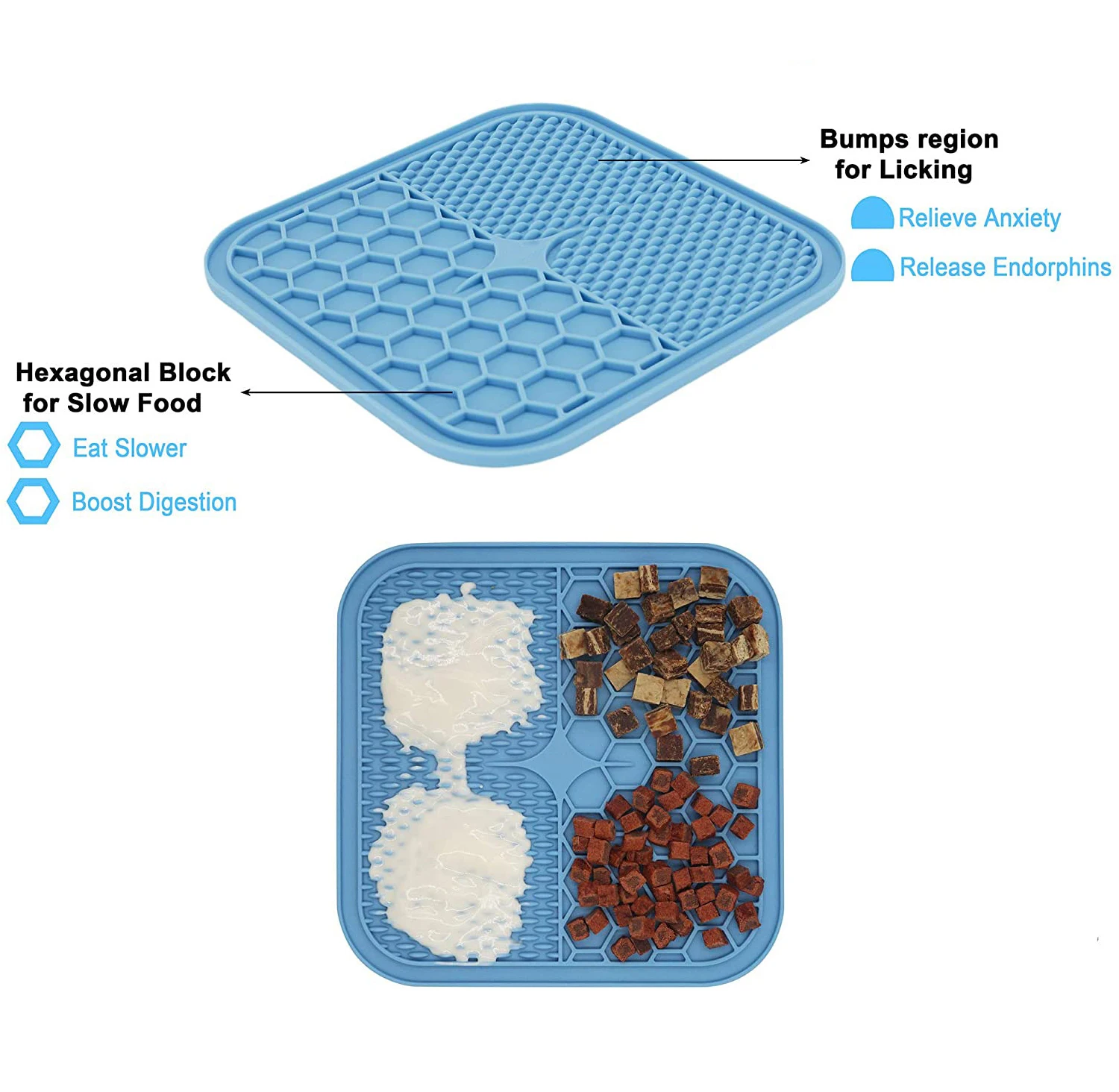 Силиконовый коврик для кормления собак и кошек прокладка медленного с присоской