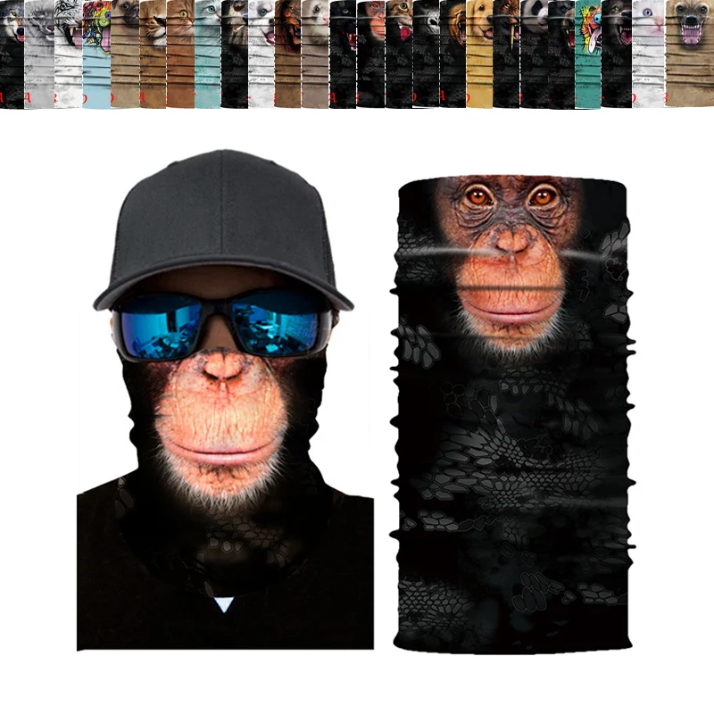 3D животный принт маска для лица Уход за кожей Полотенца велосипедный