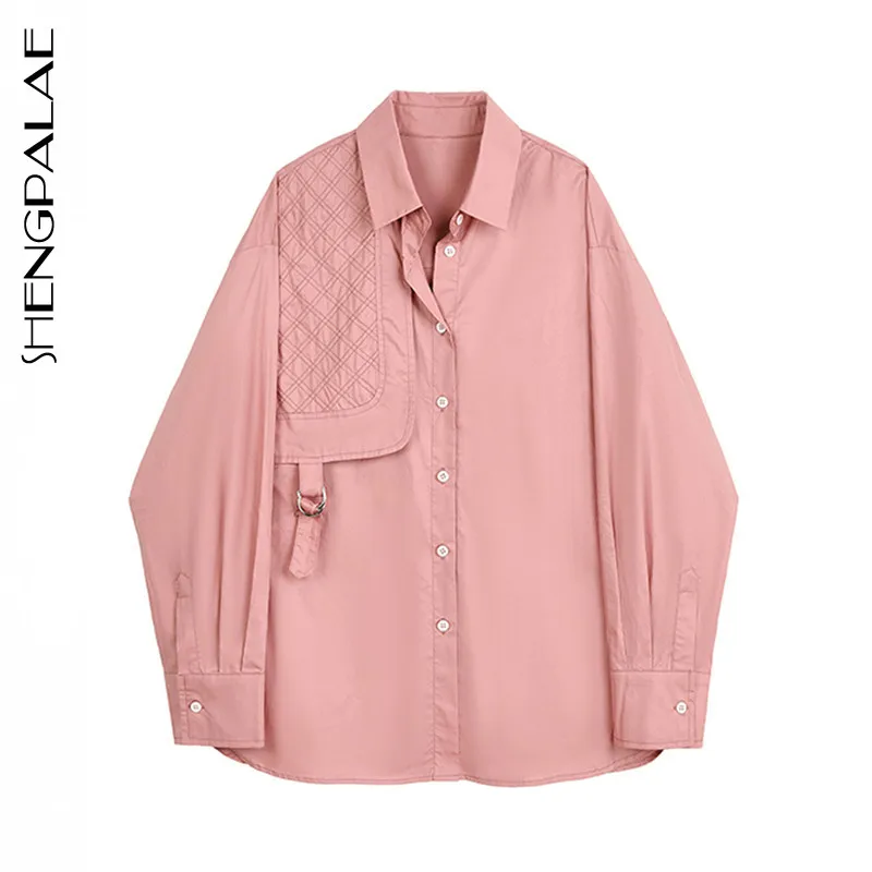 Женская рубашка с длинным рукавом SHENGPALAE осенняя Повседневная Свободная блузка