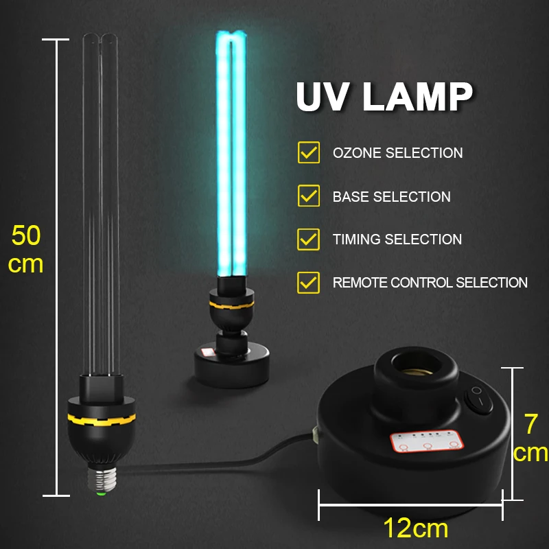 

220V UVC Light Sterilizer 40W Ozone Quartz UVC Lamp E27 Bulb Ultraviolet Germicidal Lamps for Home Bedroom Desinfection