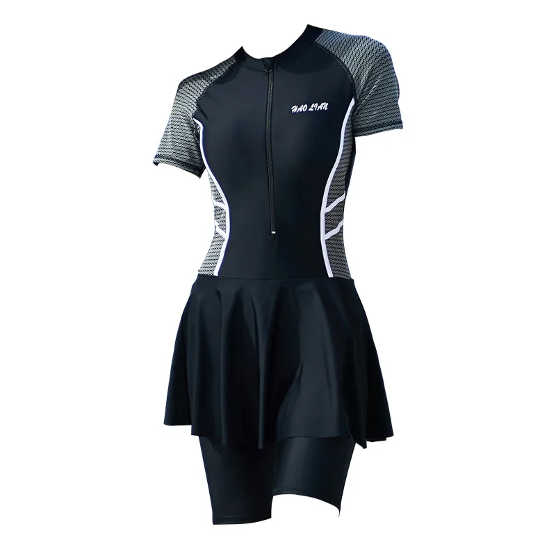 Женский слитный купальник с коротким рукавом батальных размеров - купить по