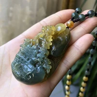 natural xiuyu green jade pendant hand carved landscape pendants necklace top men women real jade jewelry jadeite jade necklace