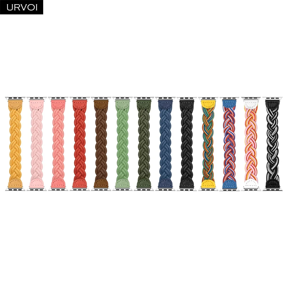 Плетеный ремешок URVOI для Apple Watch series 6 SE 5 4 3 2 1 тканый нейлоновый браслет iWatch solo