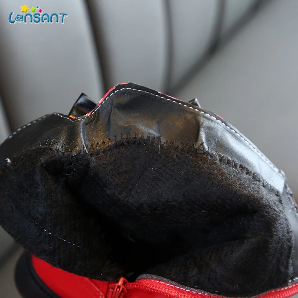 LONSANT модные сапоги для девочек принцесса кружева с бантом искусственная кожа