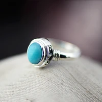 guaranteed sterling silver 925 engagement ring turquoise womens jewelry natural gemstone elegant fine jewelry ringen