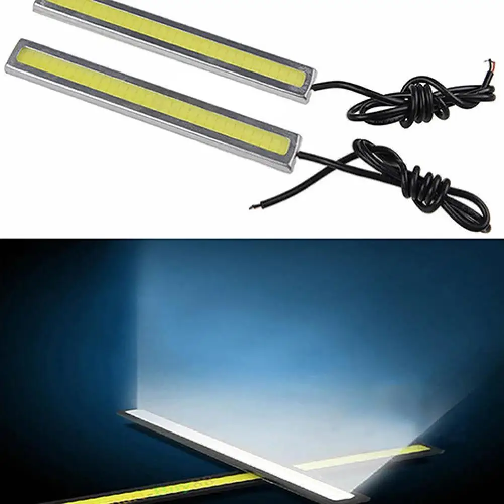 

2 Pcs Super Bright COB White LED Lights DC12V for Car Daytime Running Lamp