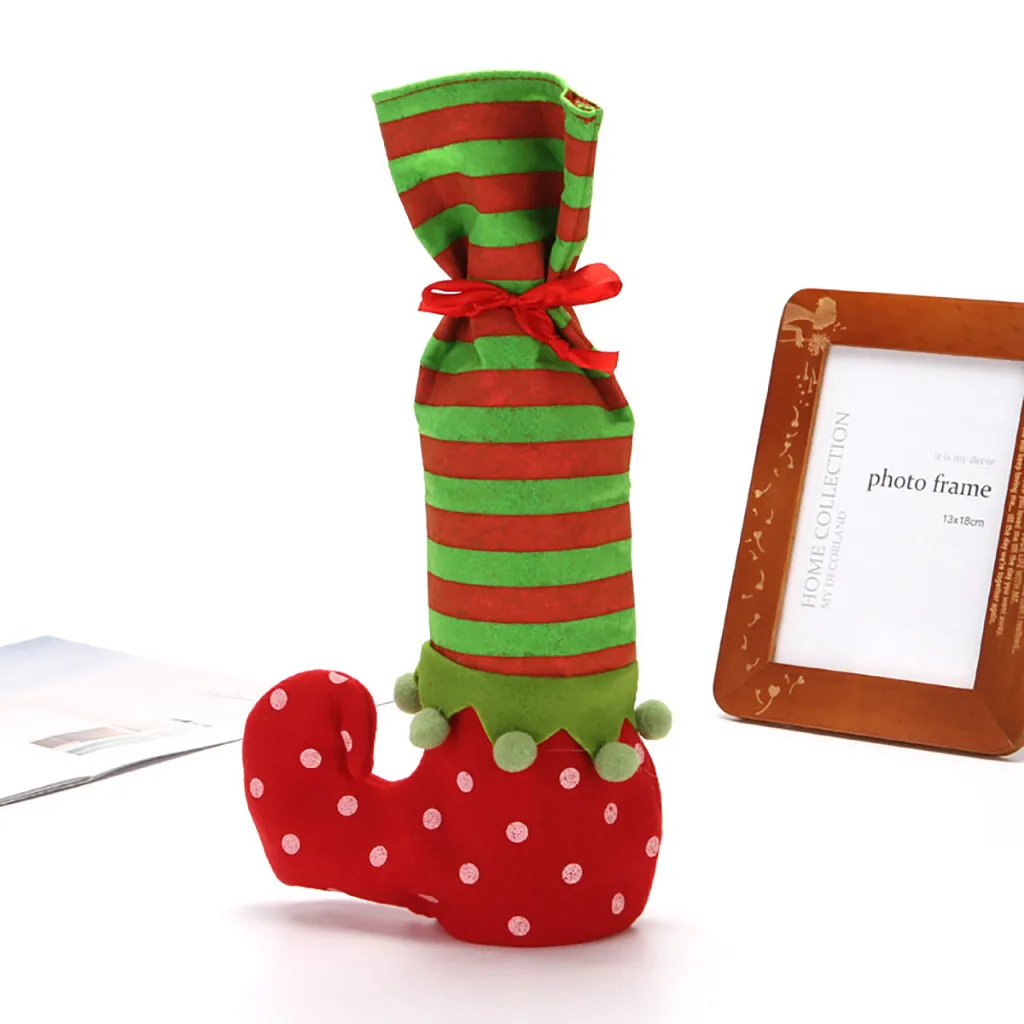 2020 рождественские красные чехлы для винных бутылок сумка Санта Клаус Снеговик