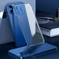 luxury plating square frame matte soft silicone case for iphone 11 12 13 pro max mini xr x xs 7 8 plus se 2020 transparent cover