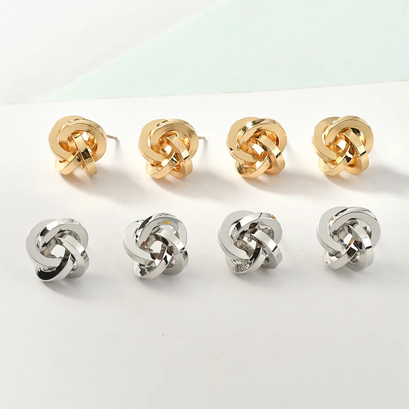 Серьги из меди с покрытием 18 каратного золота и серебра простые геометрические