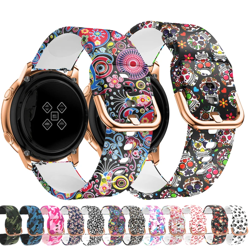 Ремешок для часов силиконовый Samsung Galaxy Watch Active 42 мм Gear Sport S2 Garmin Amazfit 20 мм|Ремешки