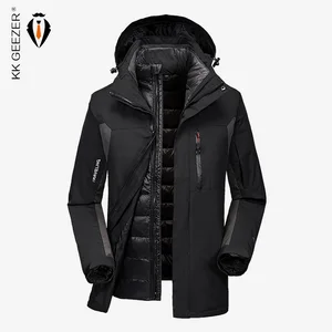 Зимняя куртка Мужчины Пуховик Водонепроницаемый Большой Размер Парка 80% Белая Утка Мягкий 2019 Повседневная Свободная Россия Снег Толстый Капюшон Меховые Бренды Пальто Мода Многокарманный Капюшон Ветровка Теплая