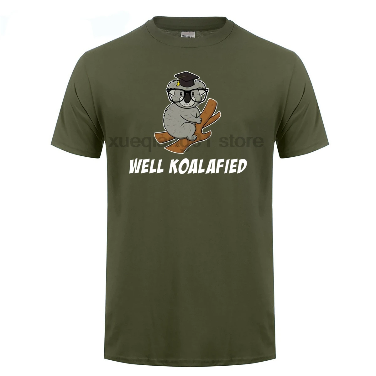 Goed Koalafied Koala Beer grappige dieren woordspeling humor Top T-Shirt 100% katoen Unisex Tshirt | Мужская одежда
