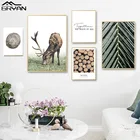 Настенный плакат из джунглей, рисунок на холсте с изображением животных, луга, оленя, тропические растения, листья, декоративная картина для гостиной