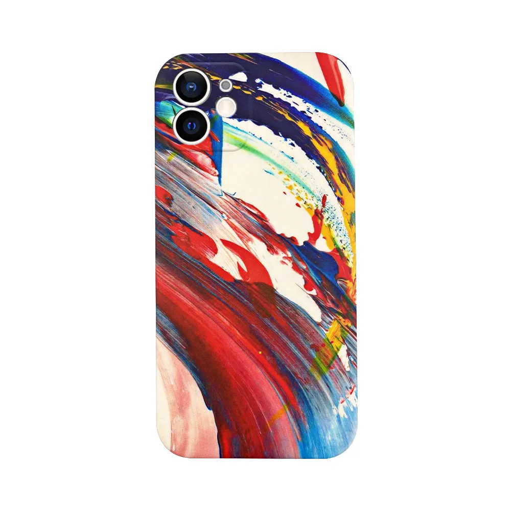 

Watercolor Graffiti geometry Phone Case for iPhone 12 MINI 11 PRO MAX X XR XS 7 8 Plus Camera Fall-anti Soft Protection Cover