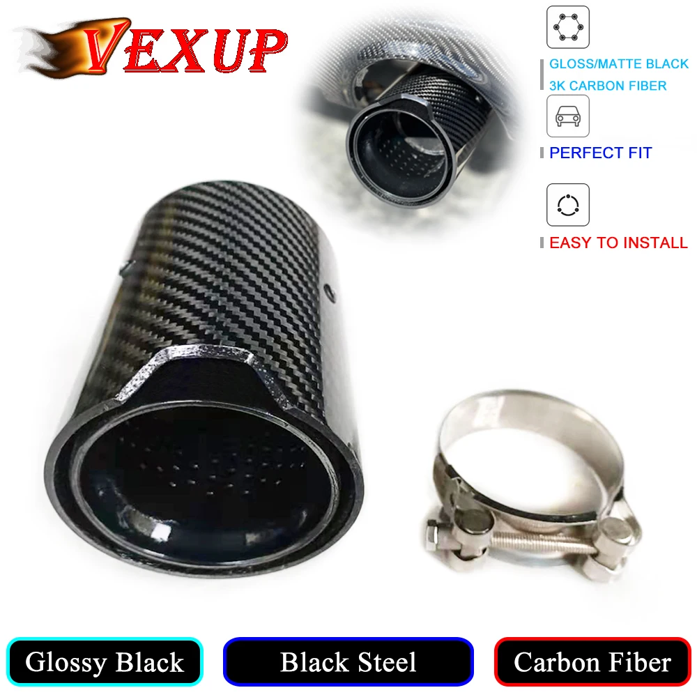 Автомобильный глянцевый/матовый глушитель выхлопной трубы из углеродного