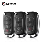 Брелок для автомобиля KEYYOU, складной пульт дистанционного управления, 30 шт., для Hyundai Solaris Ix35 Ix45 Series, незарезанный чехол для ключей, 34 кнопок