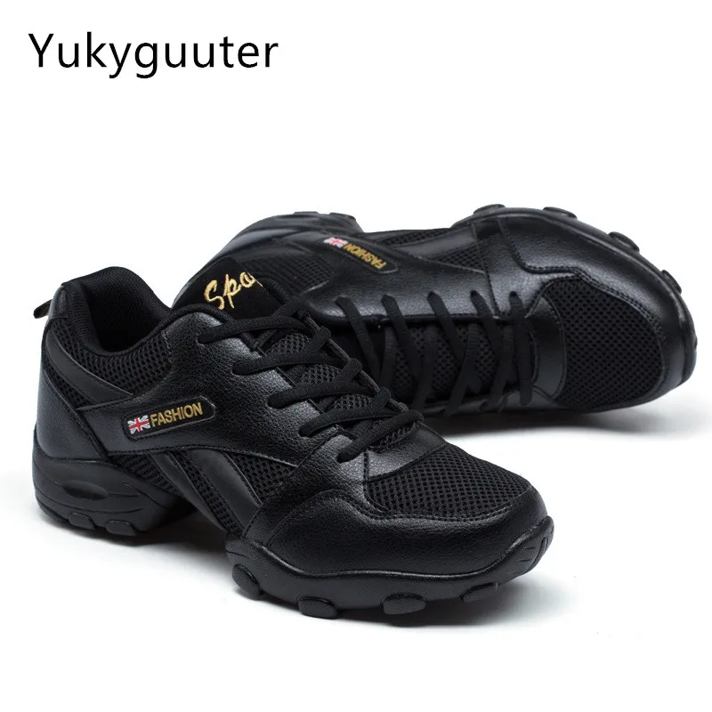 Танцевальная обувь для мужчин и женщин современные мягкие кроссовки Jazz кожаные