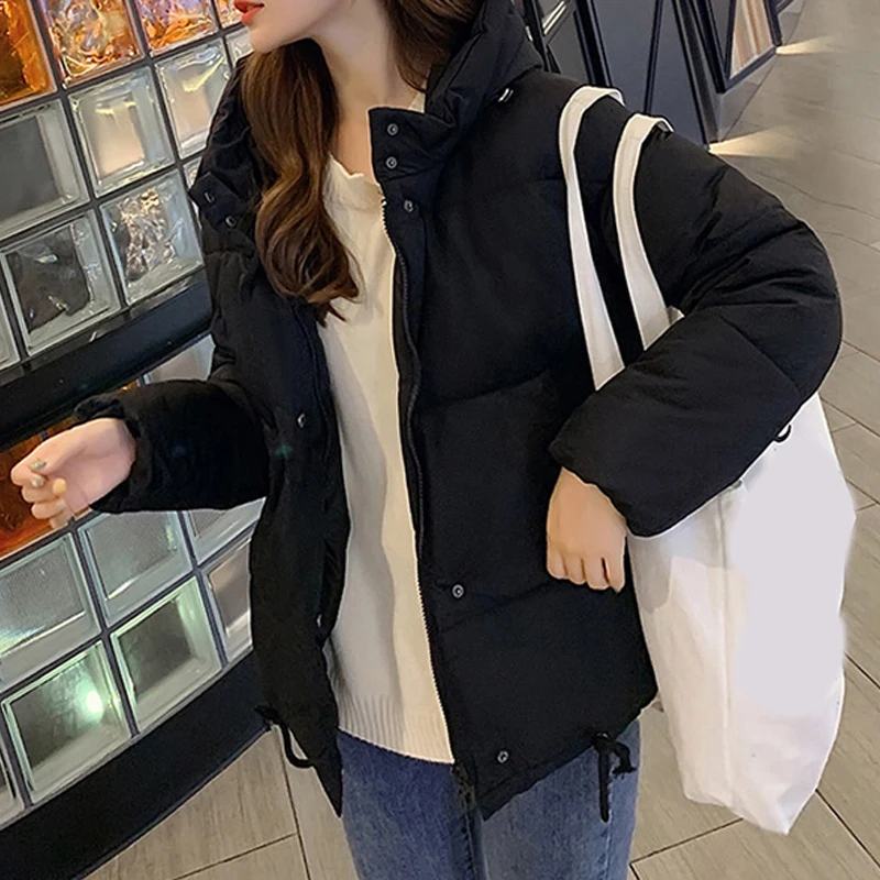 RealShe куртка парка для женщин с капюшоном полный рукав карманы женская зимняя