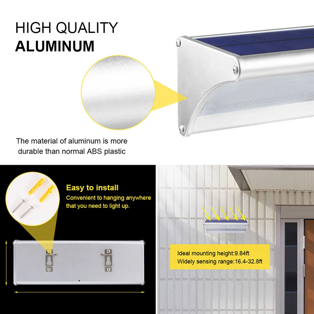 Настенный светильник на солнечной батарее светодиодный водонепроницаемый с