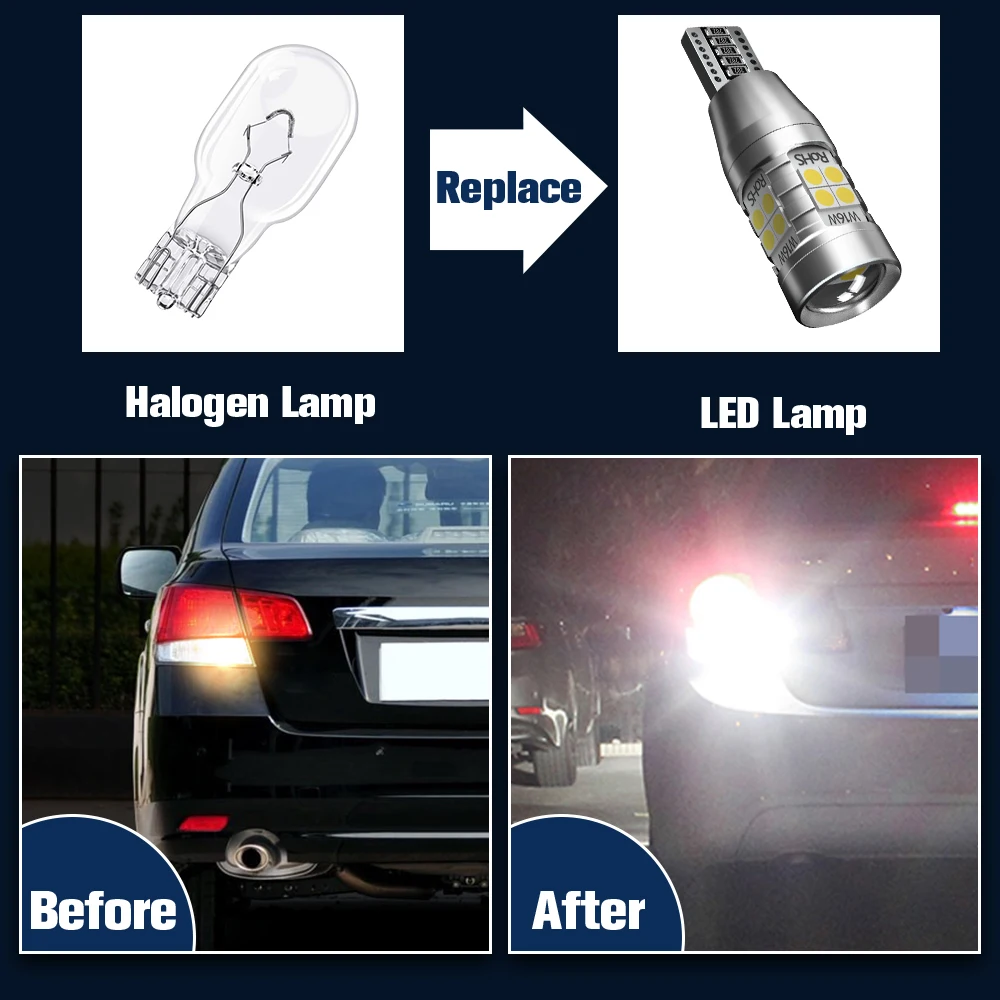 Лампа задсветильник хода светодиодная Canbus W16W T15 921 для VW Touran Touareg Beetle CC EOS Routan Scirocco