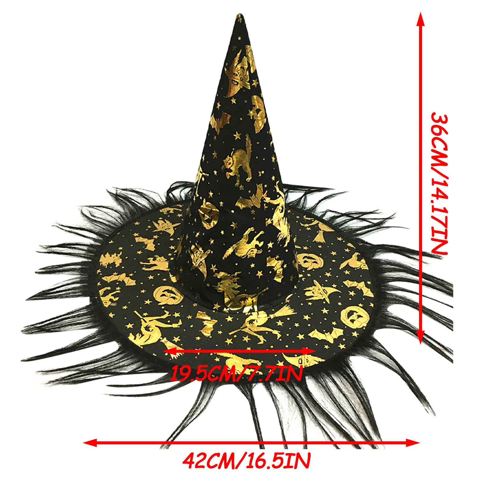 

Fashion Lace Cosplay Party Unisex Personality Witch Hat Casual Christmas Present Halloween Hat Adult Witch Cap Decoration Props